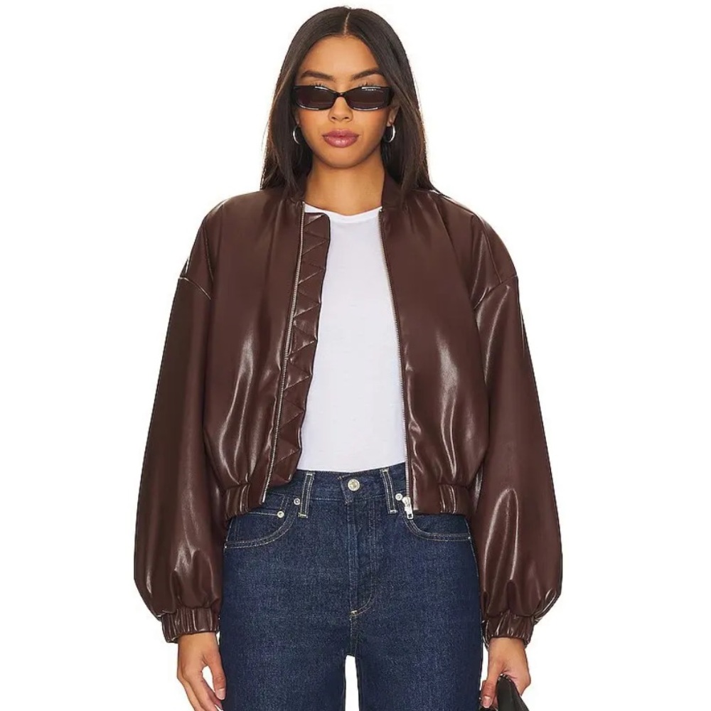 Revolve Lovers and Friends x Rachel Ana Faux Leather Bomber Jacket